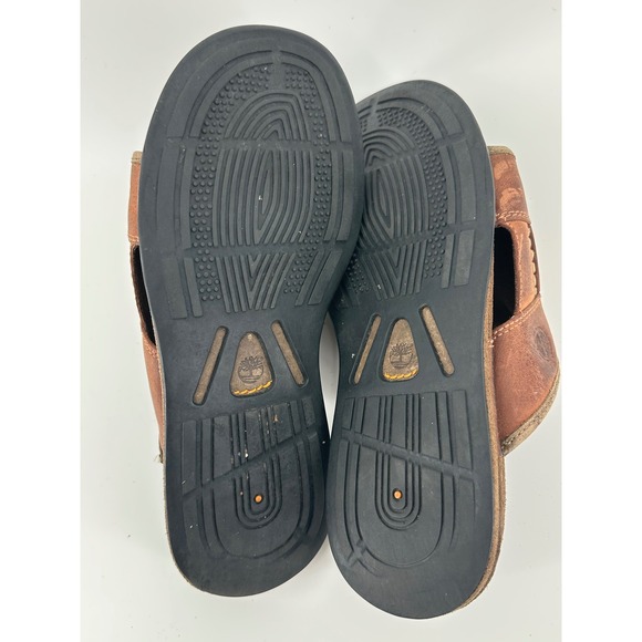 Timberland Mens Brown Leather Slide Sandals Contrast Stitching‎ 53083 Size 10M main image 5